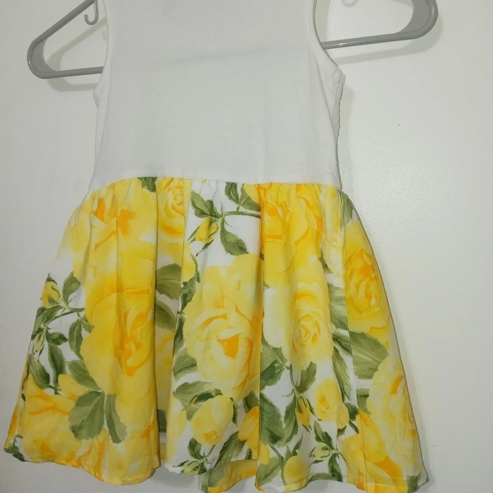 Children's Place Girls 3T sleeveless Lemon Dress with Flower satin ribbon Easter - Picture 7 of 8